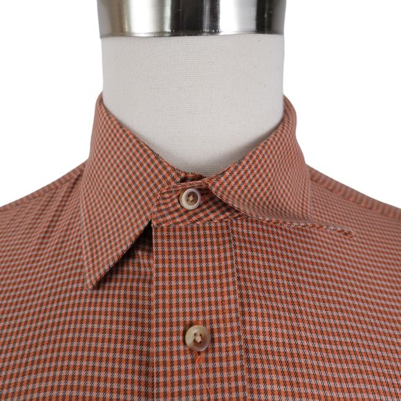 Jos A Bank Men's L Large Tailored Fit Travelers Collection Button Up Shirt Brown - Picture 3 of 8
